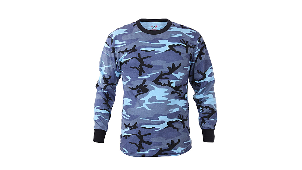 Rothco Long Sleeve Camo T-Shirt, Sky Blue Camo, L, 67770-SkyBlueCamo-L