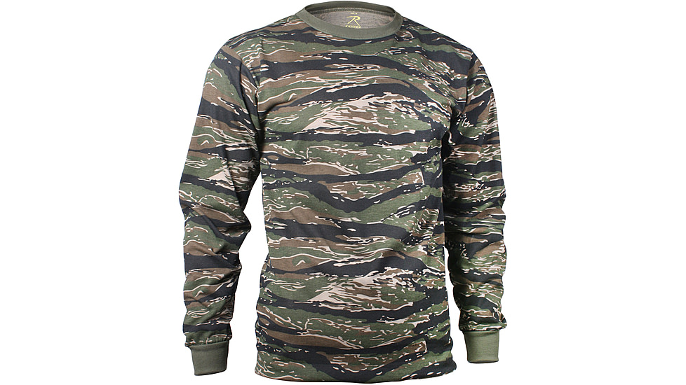 Rothco Long Sleeve Camo T-Shirt, Tiger Stripe Camo, L, 66787-TigerStripeCamo-L