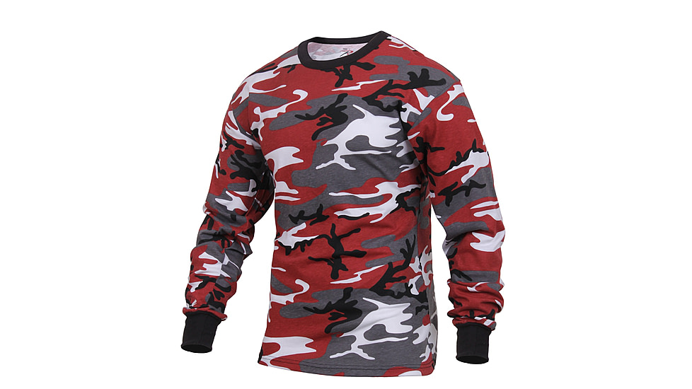 Rothco Long Sleeve Colored Camo T-Shirt, Red Camo, XL, 3173-RedCamo-XL