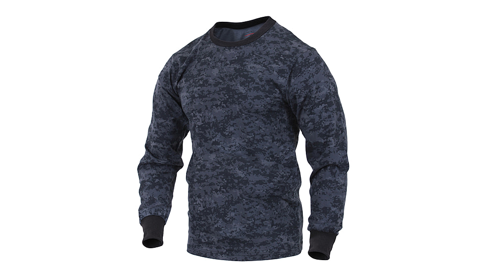 Rothco Long Sleeve Digital Camo T-Shirts, Midnight Digital Camo, L, 68947-MidnightDigitalCamo-L