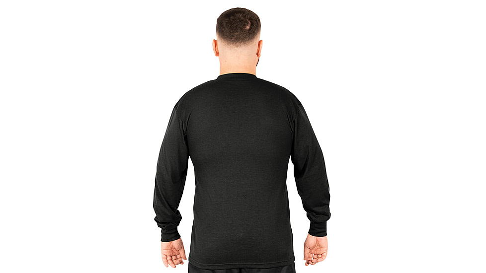 Rothco Long Sleeve Henley T-Shirt - Mens, Black, Medium, 21020-Black-M