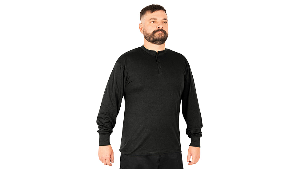 Rothco Long Sleeve Henley T-Shirt - Men's, Black, Medium, 21020-Black-M