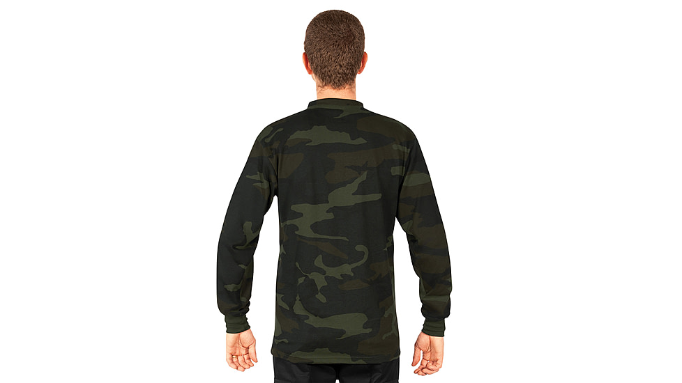 Rothco Long Sleeve Henley T-Shirt - Mens, Midnight Woodland Camo, Extra Large, 21045-MidnightWoodlandCamo-XL