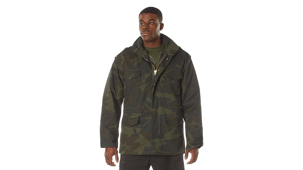 Rothco M-65 Camo Field Jacket, XL, Camo, 12085-MidnightWoodlandCamo-XL