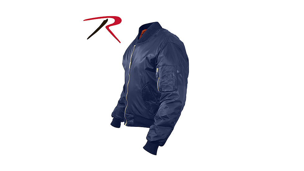 Rothco MA-1 Flight Jacket, Black, Small, 7324-Black-S