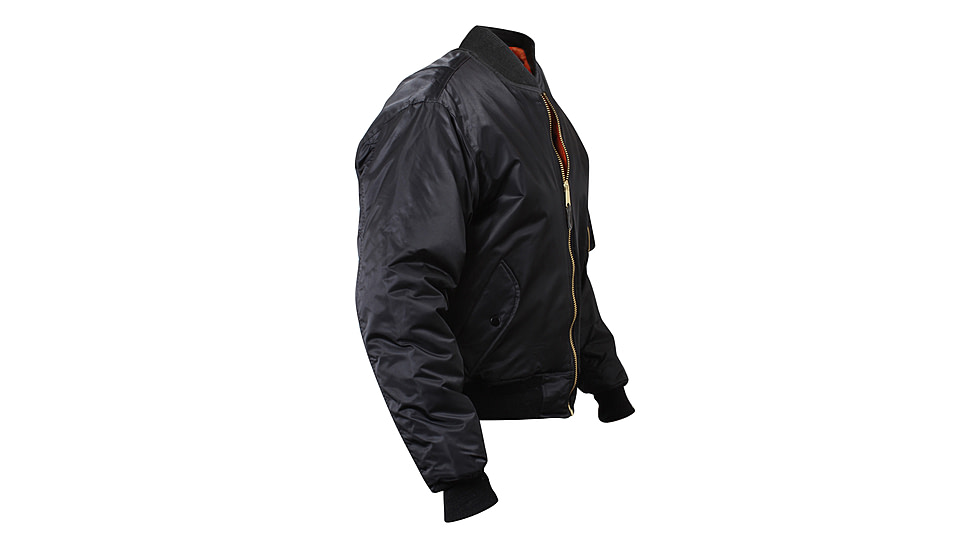 Rothco MA-1 Flight Jacket, Black, Small, 7324-Black-S