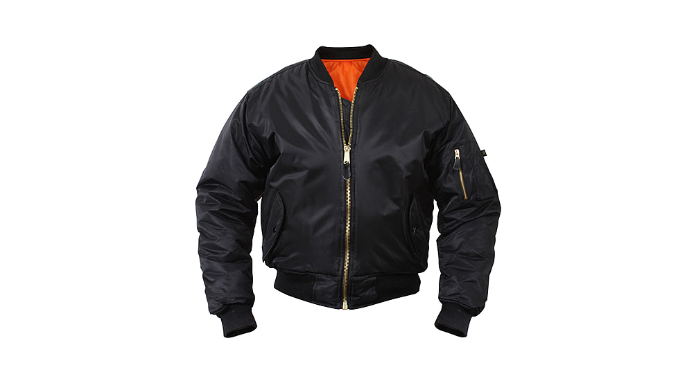 Rothco MA-1 Flight Jacket, Black, Small, 7324-Black-S
