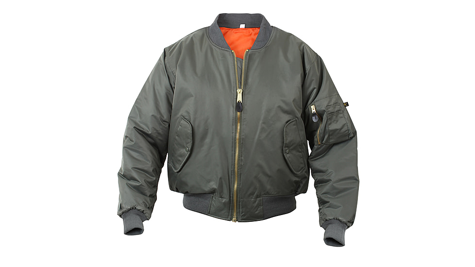 Rothco MA-1 Flight Jacket, Black, Small, 7324-Black-S