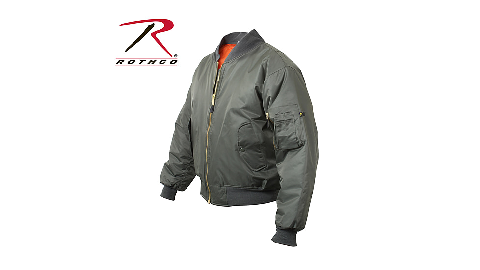 Rothco MA-1 Flight Jacket, Black, Small, 7324-Black-S