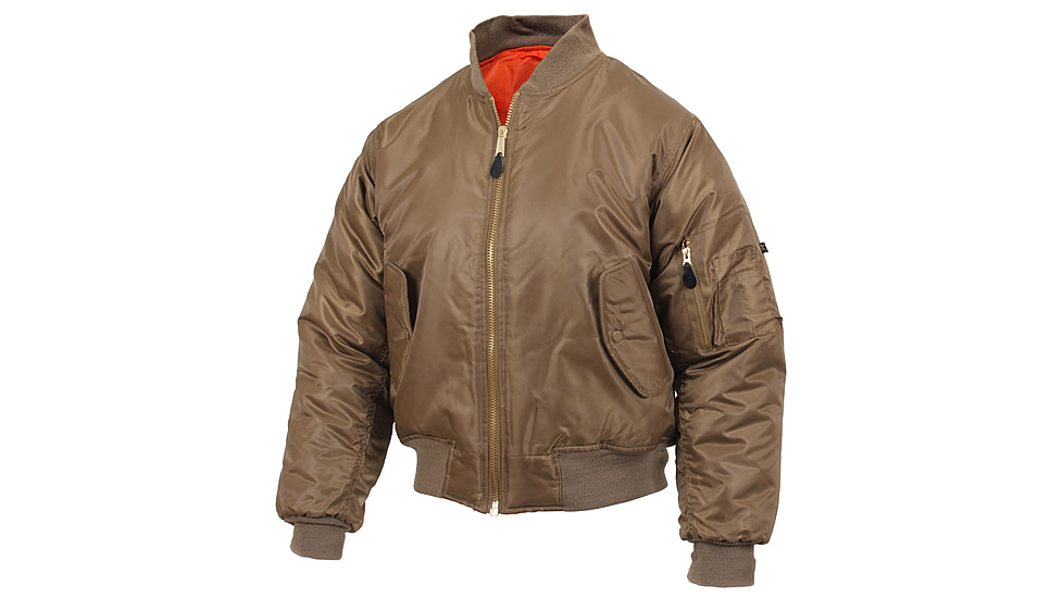Rothco MA-1 Flight Jacket, Black, Small, 7324-Black-S
