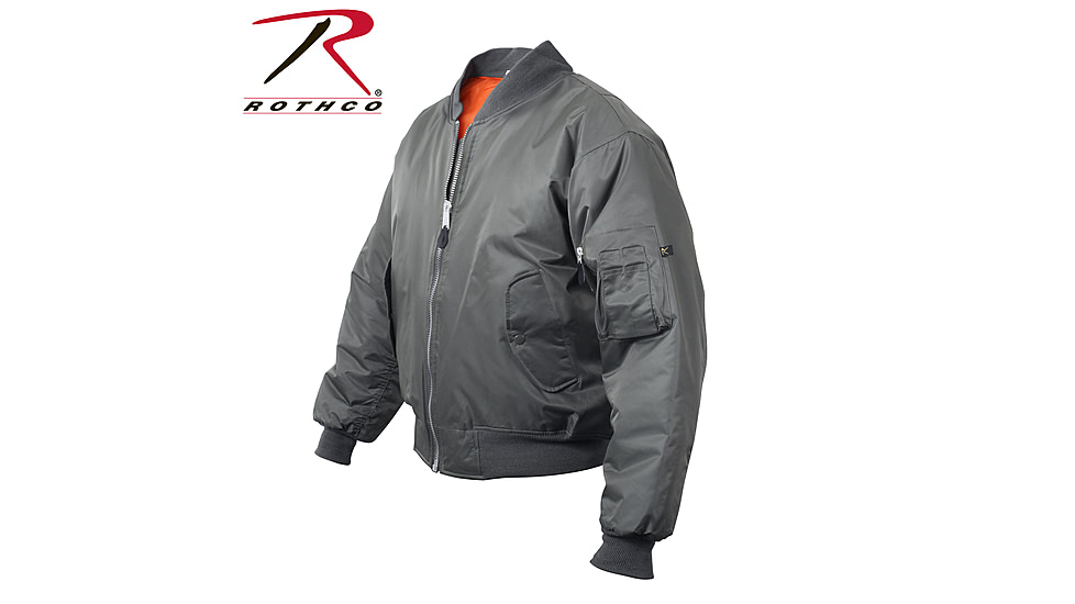 Rothco MA-1 Flight Jacket, Black, Small, 7324-Black-S