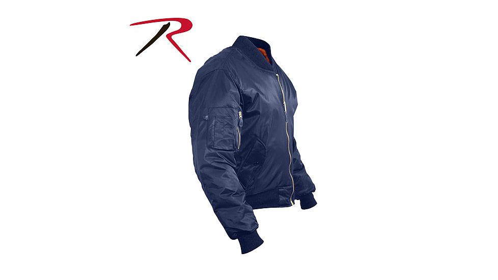 Rothco MA-1 Flight Jacket, Black, Small, 7324-Black-S