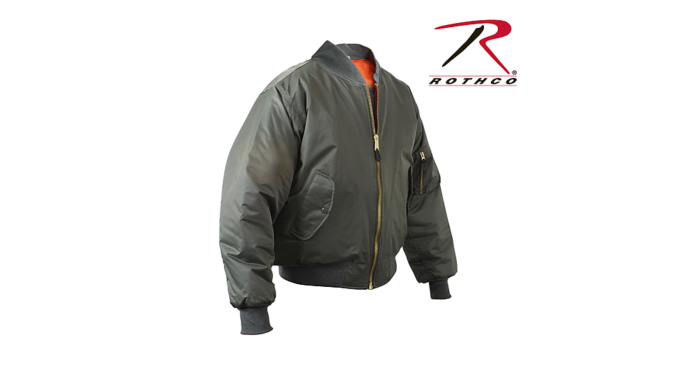 Rothco MA-1 Flight Jacket, Black, Small, 7324-Black-S