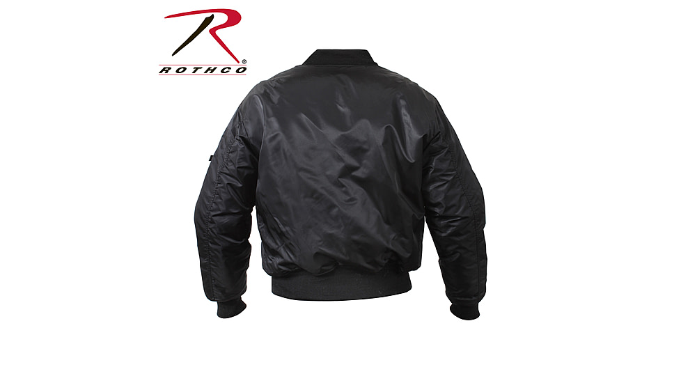 Rothco MA-1 Flight Jacket, Black, Small, 7324-Black-S