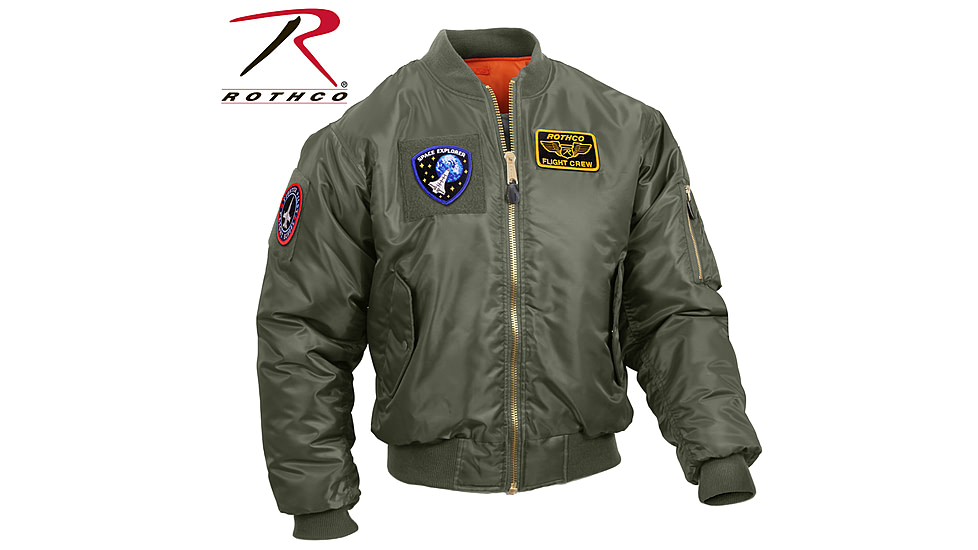 Rothco MA-1 Flight Jacket with Patches, Sage Green, 4XL, 72420-SageGreen-4XL
