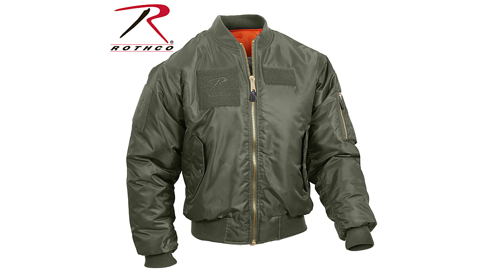 Rothco MA-1 Flight Jacket with Patches, Sage Green, 4XL, 72420-SageGreen-4XL
