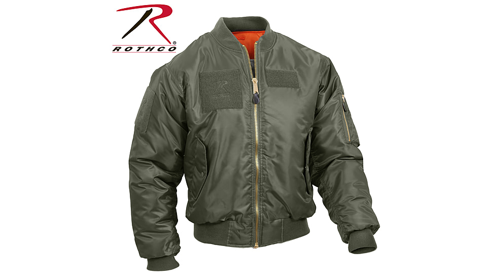 Rothco MA-1 Flight Jacket with Patches, Sage Green, 4XL, 72420-SageGreen-4XL