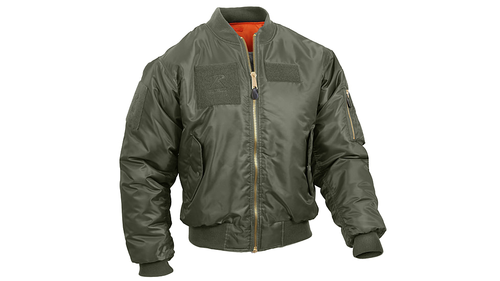 Rothco MA-1 Flight Jacket with Patches, Sage Green, 4XL, 72420-SageGreen-4XL
