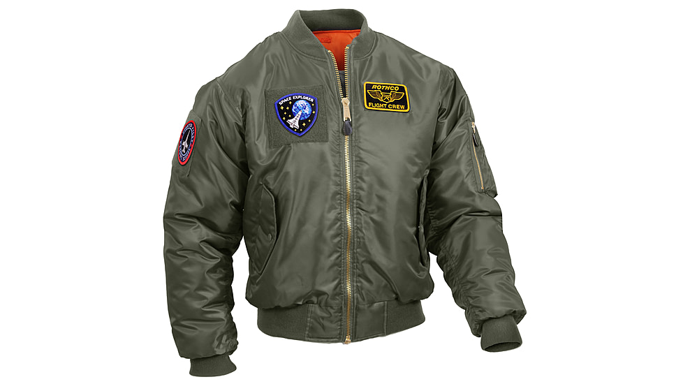 Rothco MA-1 Flight Jacket with Patches, Sage Green, 4XL, 72420-SageGreen-4XL