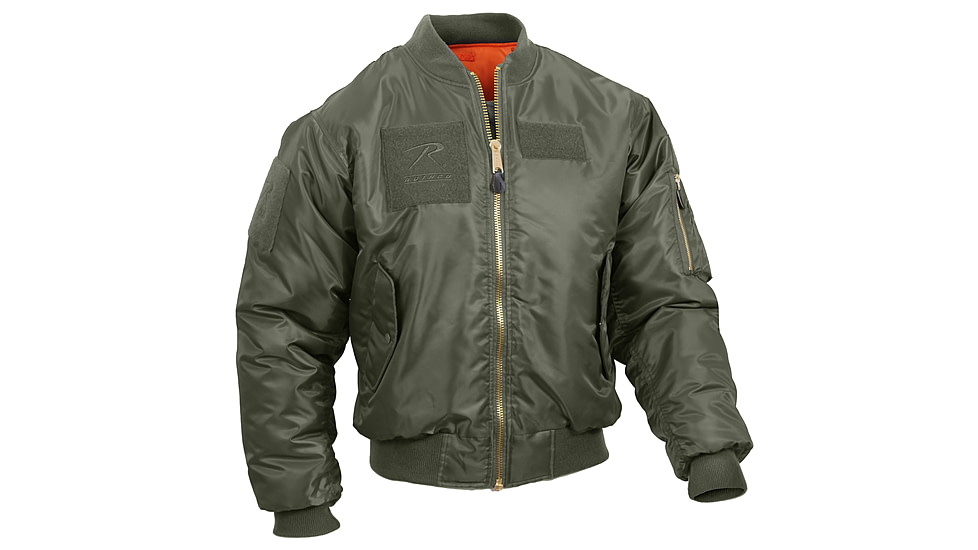 Rothco MA-1 Flight Jacket with Patches, Sage Green, 4XL, 72420-SageGreen-4XL
