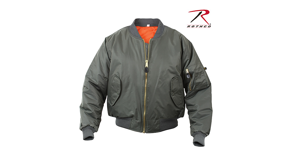 Rothco MA-1 Flight Jacket, Black, Small, 7324-Black-S