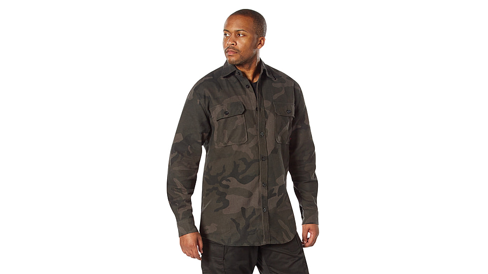Rothco Midnight Camo Flannel Shirt - Men's, Midnight Black Camo, Small, 47310-MidnightBlackCamo-S