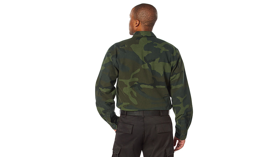 Rothco Midnight Camo Flannel Shirt - Mens, Midnight Woodland Camo, Small, 47315-MidnightWoodlandCamo-S