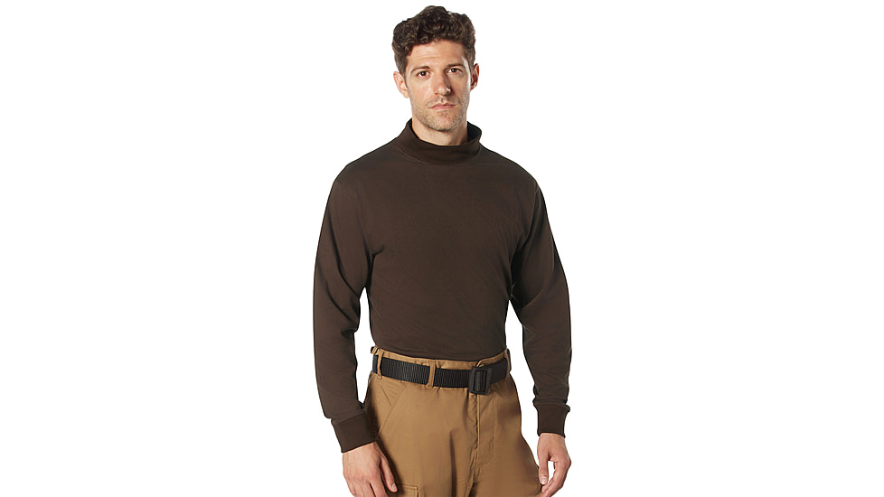 Rothco Mock Turtleneck - Mens, Dark Brown, Extra Large, 34065-DarkBrown-XL