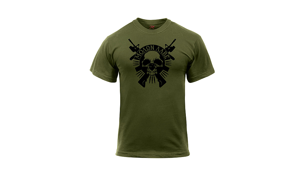 Rothco Molon Labe Skull T-Shirt, M, 2917-M