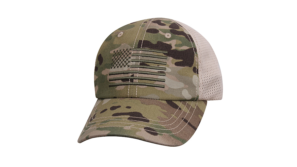 Rothco Multicam Tactical Mesh Back Cap With Embroidered US Flag, 9955