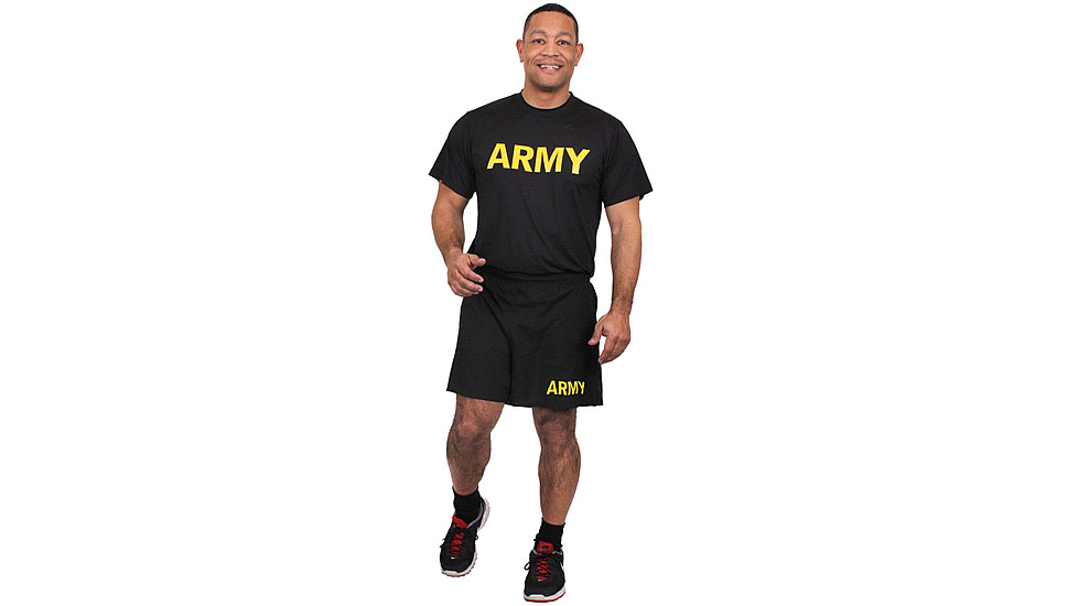 Rothco Physical Training Shirt, Black/Gold, XL, 46020-XL