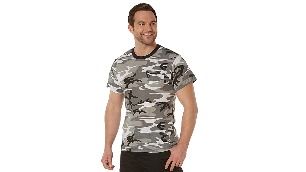 Rothco Pocket Moisture Wicking Poly T-Shirt - Mens, City Camo, Extra Large, 56950-CityCamo-MoistureWicking-XL