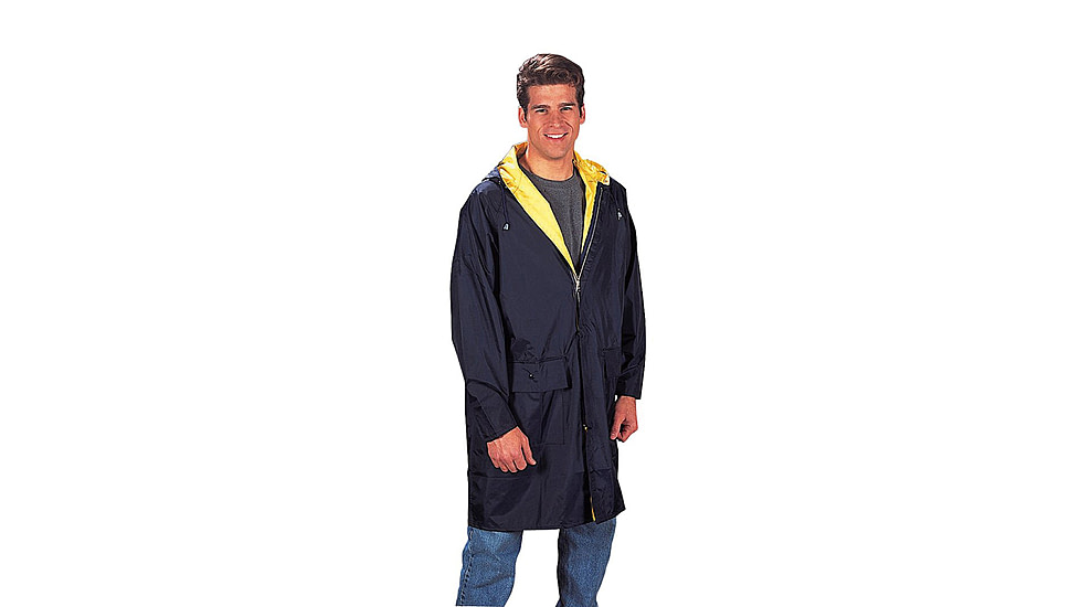 Rothco PVC Inner Attached Hood With Under Arm Vents, Navy Blue/Yellow, Small, 3749-NavyBlueYellow-S