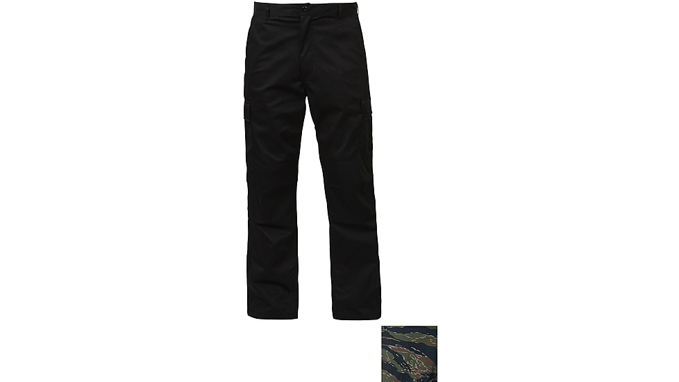 Rothco Relaxed Fit Zipper Fly BDU Pants, Tiger Stripe Camo, Large, 35-39in Waist, 11440-TigerStripeCamo-L35-39Waist