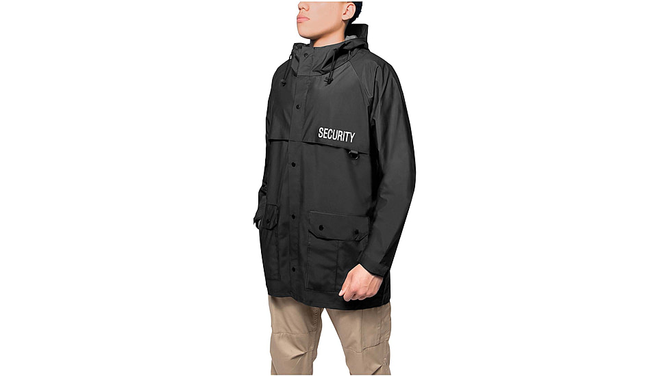 Rothco Security Nylon Rain Jacket - Mens, Black, Small, 2560-S