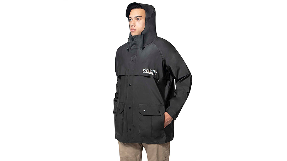 Rothco Security Nylon Rain Jacket - Mens, Black, Small, 2560-S