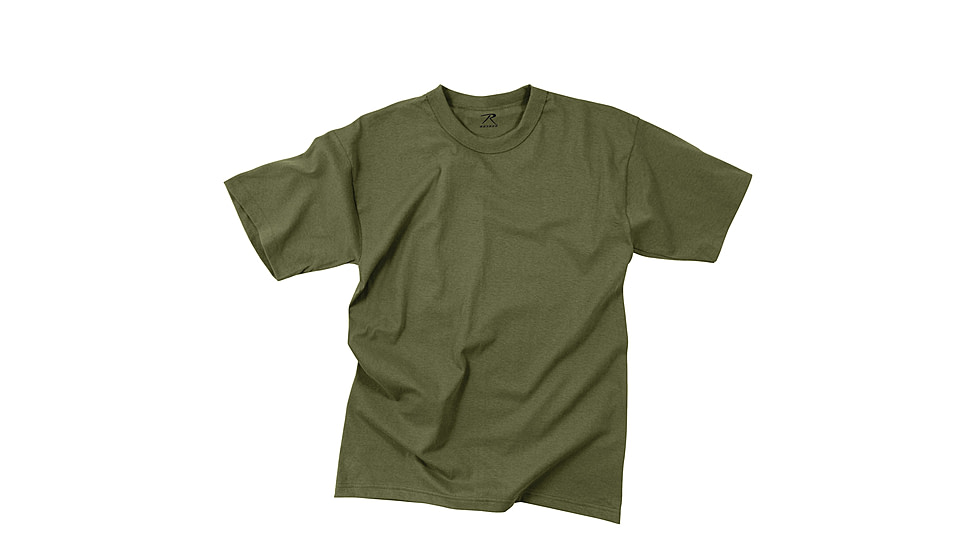 Rothco Solid Color 100% Cotton T-Shirt, Olive Drab, Small, 7979-OliveDrab-S
