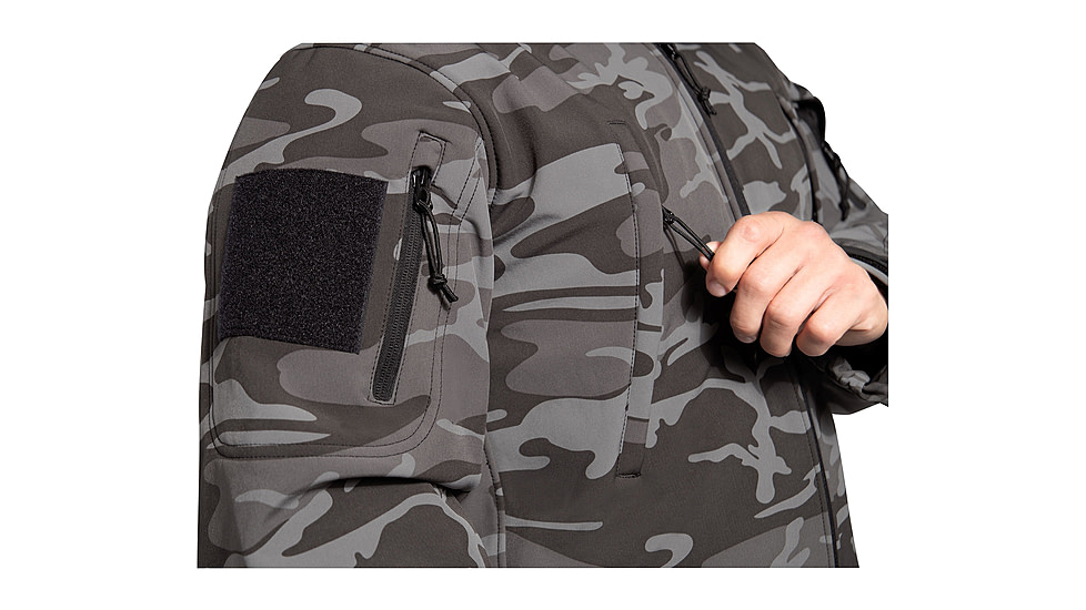 Rothco Special Ops Soft Shell Jacket - Mens, Black Camo, Medium, 97675-BlackCamo-M