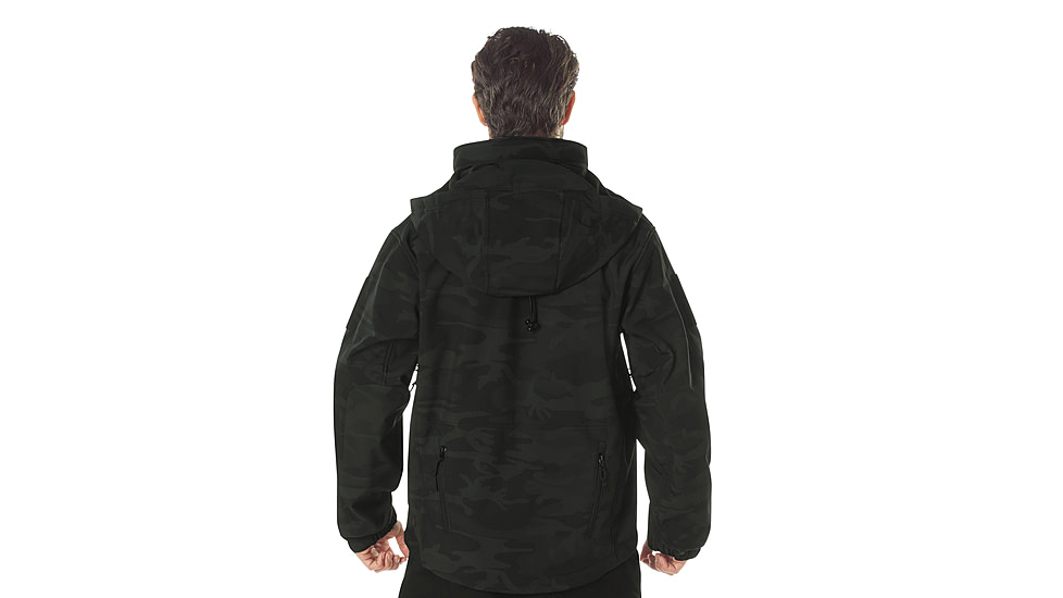 Rothco Special Ops Soft Shell Jacket - Mens, XL, Midnight Black Camo, 12050-MidnightBlackCamo-XL