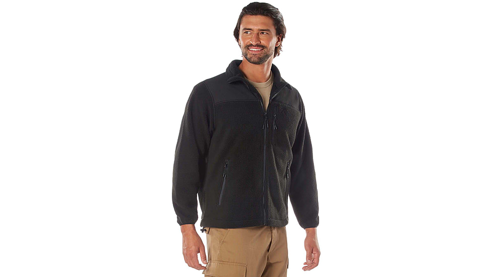 Rothco Trailsman Sherpa Fleece Jacket - Mens, Black, Small, 96620-Black-S