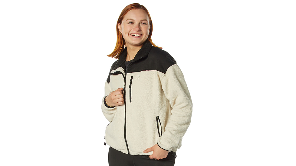 Rothco Trailsman Sherpa Fleece Jacket - Womens, Cream Black, Small, 13160-CreamBlack-S