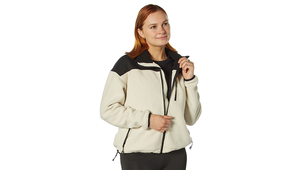 Rothco Trailsman Sherpa Fleece Jacket - Womens, Cream Black, Small, 13160-CreamBlack-S