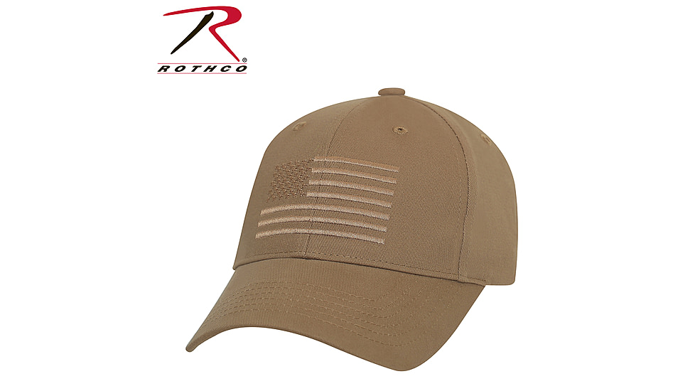 Rothco U.S. Flag Low Profile Cap, Coyote Brown, 99882-CoyoteBrown