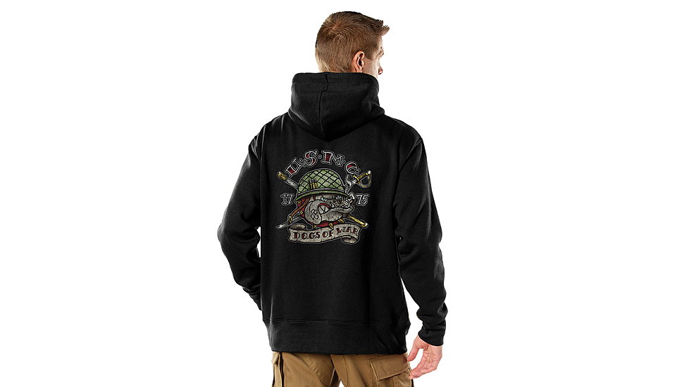 Rothco USMC Dogs of War Hoodie - Men's, Black, Small, 11885-S