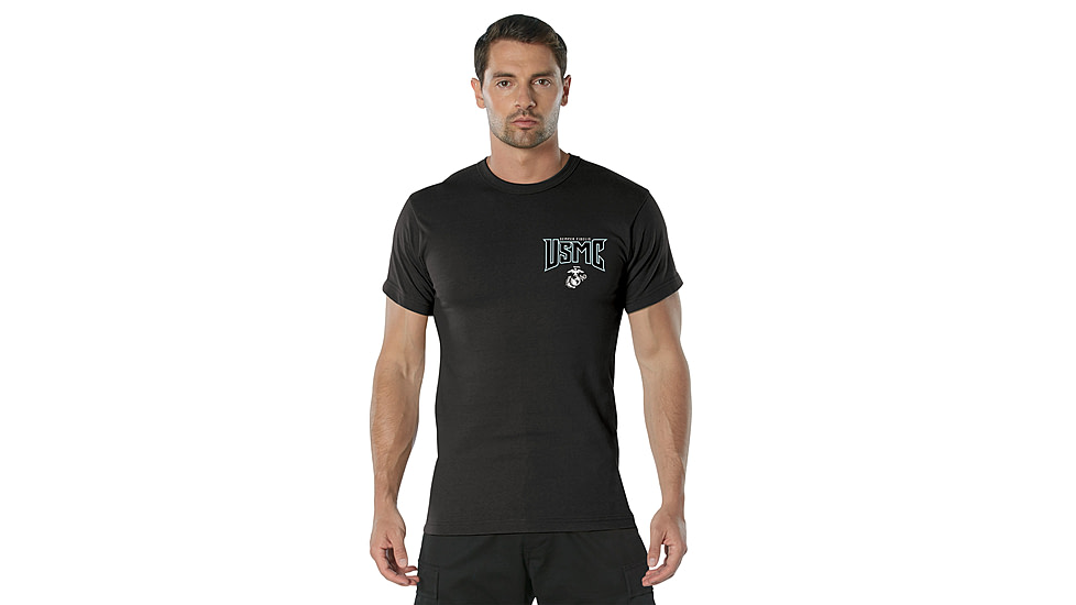 Rothco USMC First to Fight T-Shirt - Men's, Black, Small, 11790-S