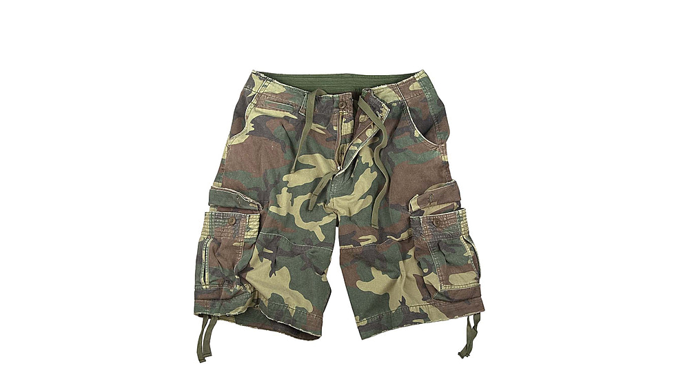 Rothco Vintage Camo Infantry Utility Shorts, Woodland Camo, XL, 2540-WoodlandCamo-XL