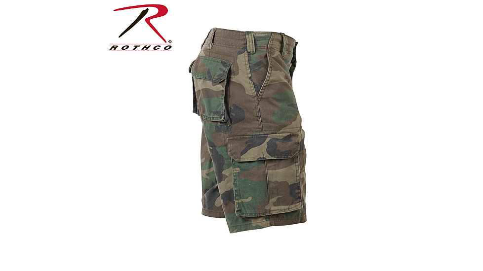 Rothco Vintage Camo Paratrooper Cargo Shorts, Woodland Digital Camo, XL, 2591-WoodlandDigitalCamo-XL