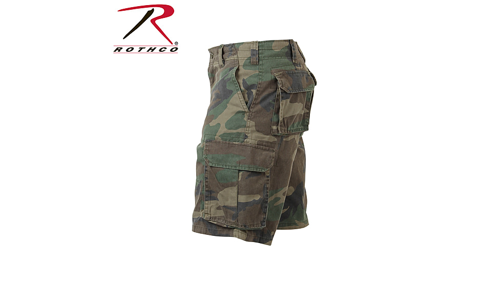 Rothco Vintage Camo Paratrooper Cargo Shorts, Woodland Digital Camo, XL, 2591-WoodlandDigitalCamo-XL