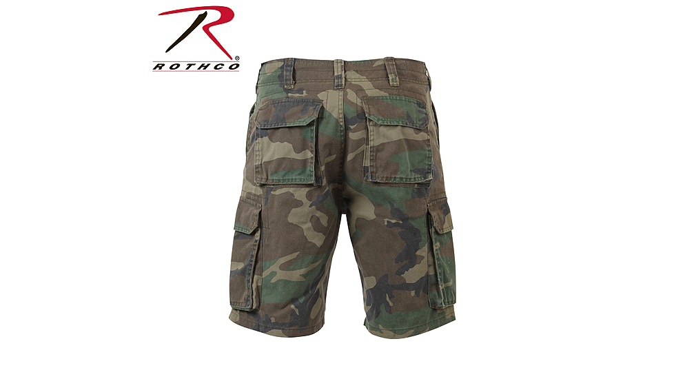 Rothco Vintage Camo Paratrooper Cargo Shorts, Woodland Digital Camo, XL, 2591-WoodlandDigitalCamo-XL
