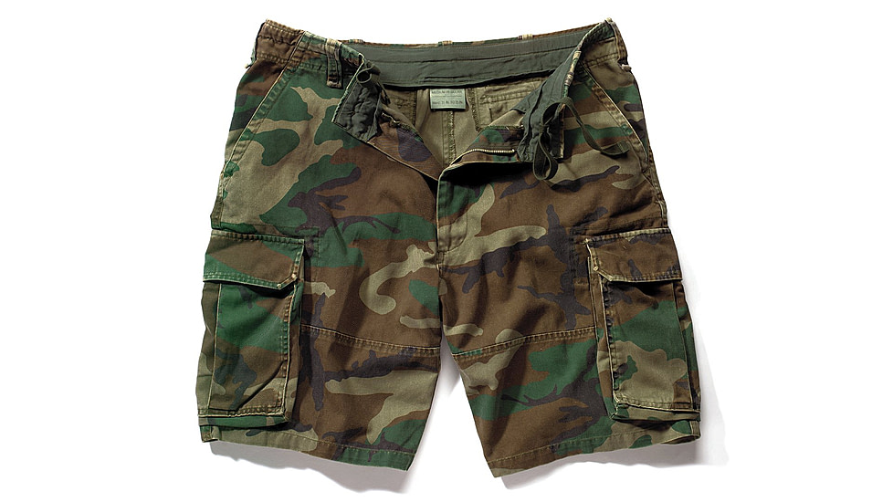 Rothco Vintage Camo Paratrooper Cargo Shorts, Woodland Digital Camo, XL, 2591-WoodlandDigitalCamo-XL